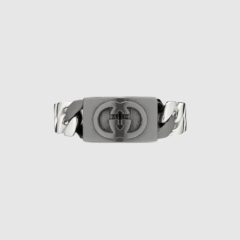 Gucci Interlocking Band Ring In Metallic