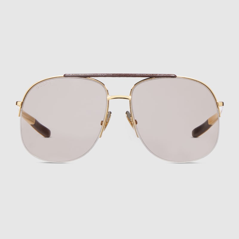 Gucci Navigator Sunglasses In Gold