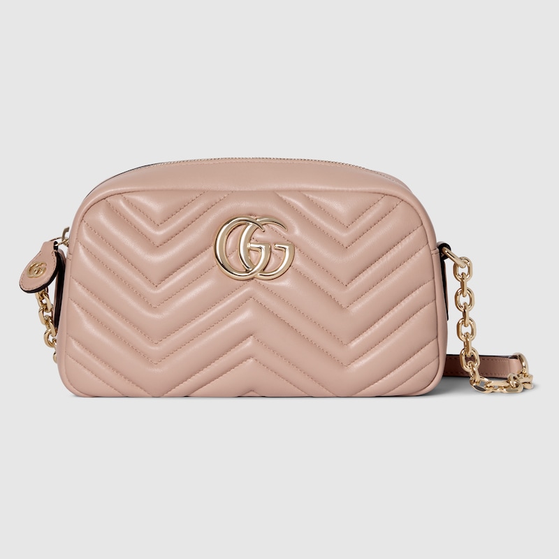 Gucci Kleine Gg Marmont Kameratasche In Sand