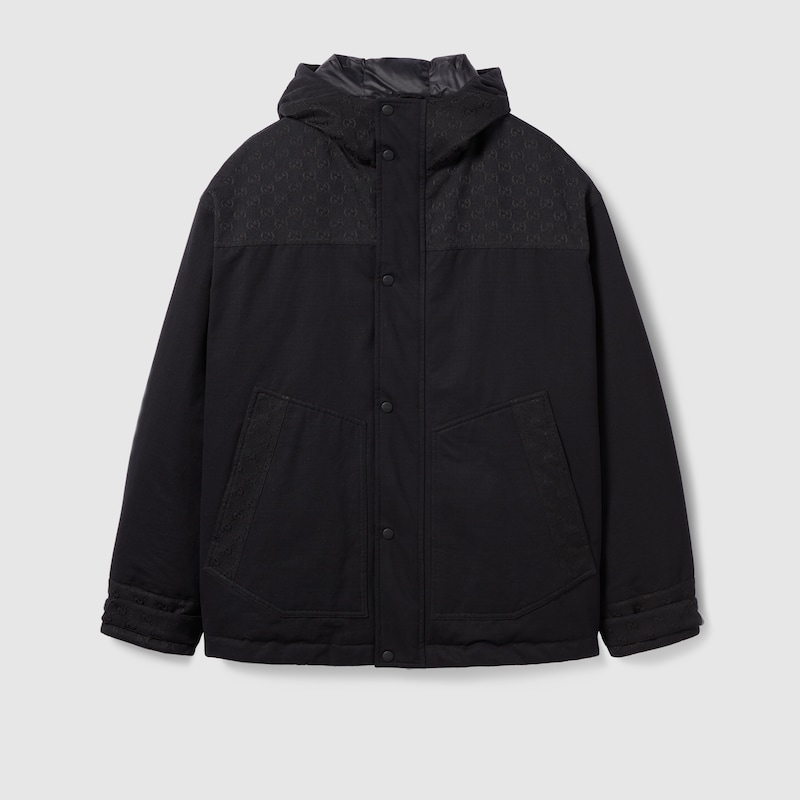 Gucci Cotton Ripstop Padded Jacket In Black
