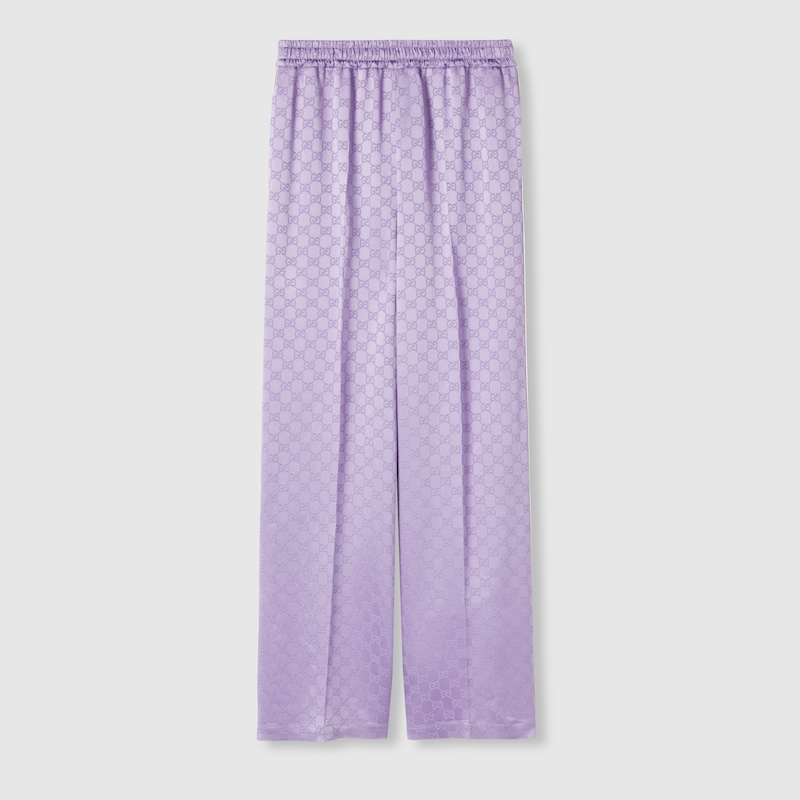 Gucci Gg Jacquard Pants In Purple