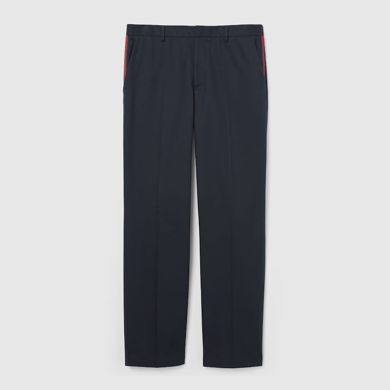 Gucci Cotton Twill Pant With Web Detail