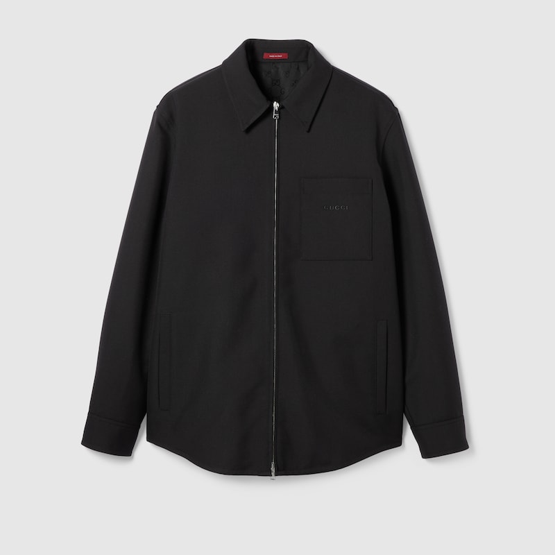 Wool Twill Zip Overshirt