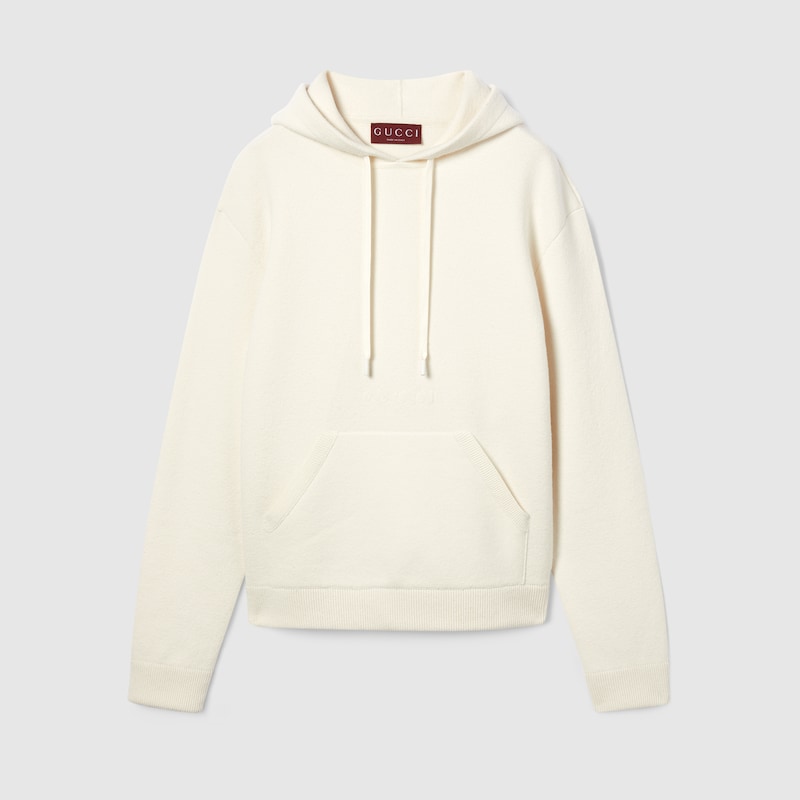 Gucci Wool Cashmere Piquet Knit Sweatshirt In Neutral