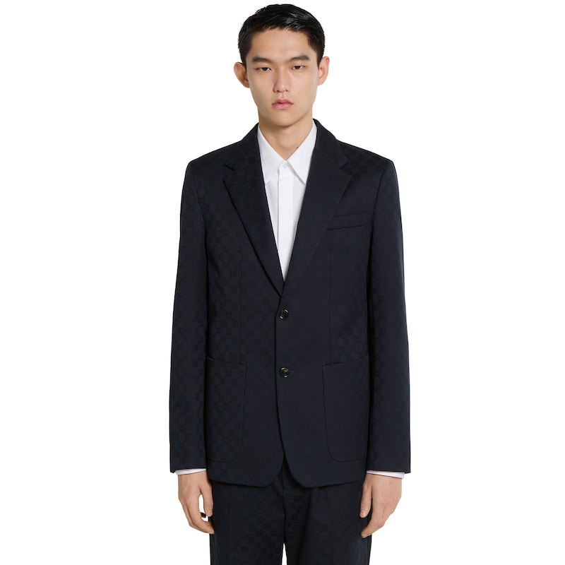 Gucci GG Cotton Gabardine Jacquard Jacket | Thumbnail 3 Gucci GG Cotton Gabardine Jacquard Jacket | Thumbnail 3