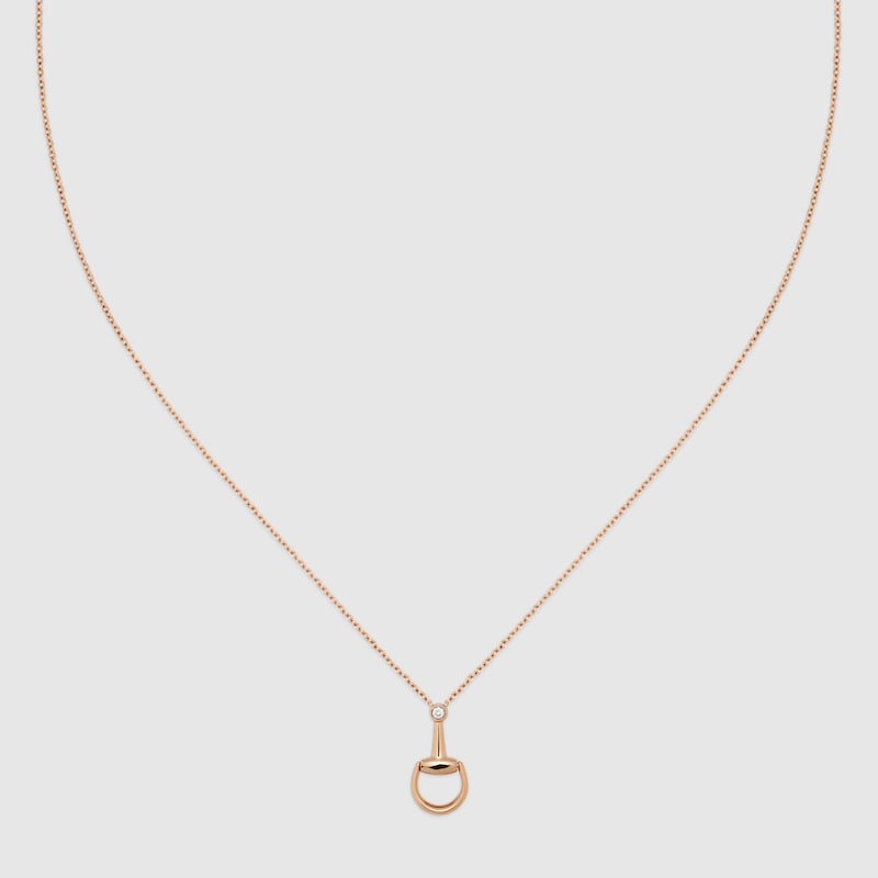 Gucci Horsebit Diamond 18k Pendant Necklace