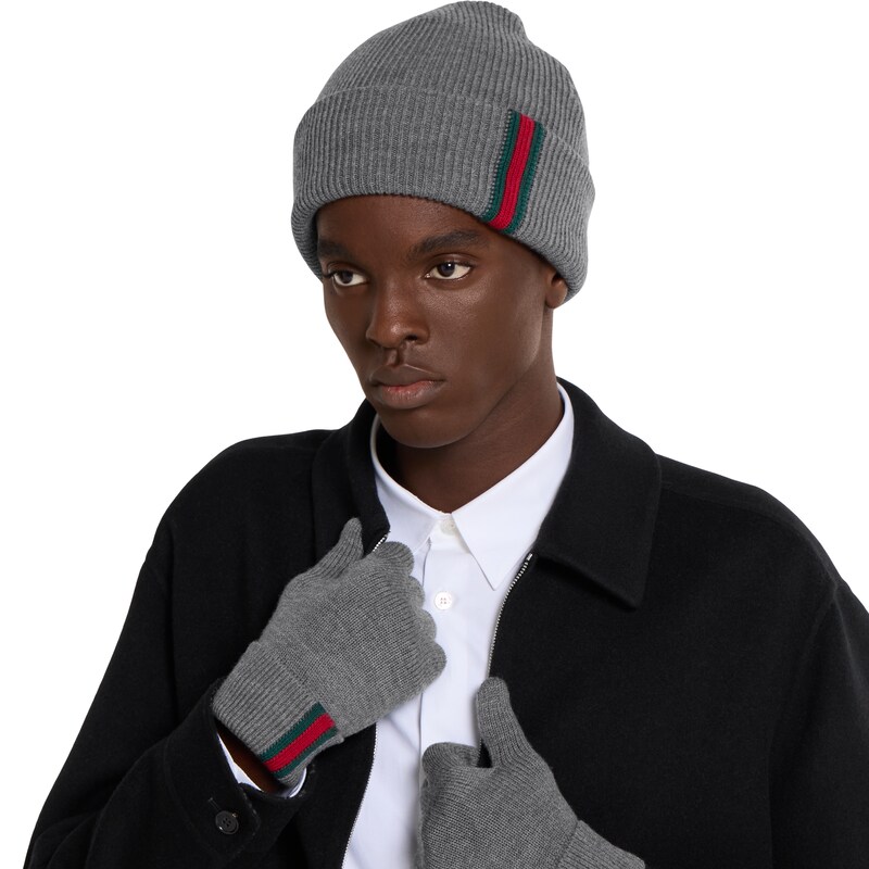 Gucci Wool Hat With Web | Thumbnail 3