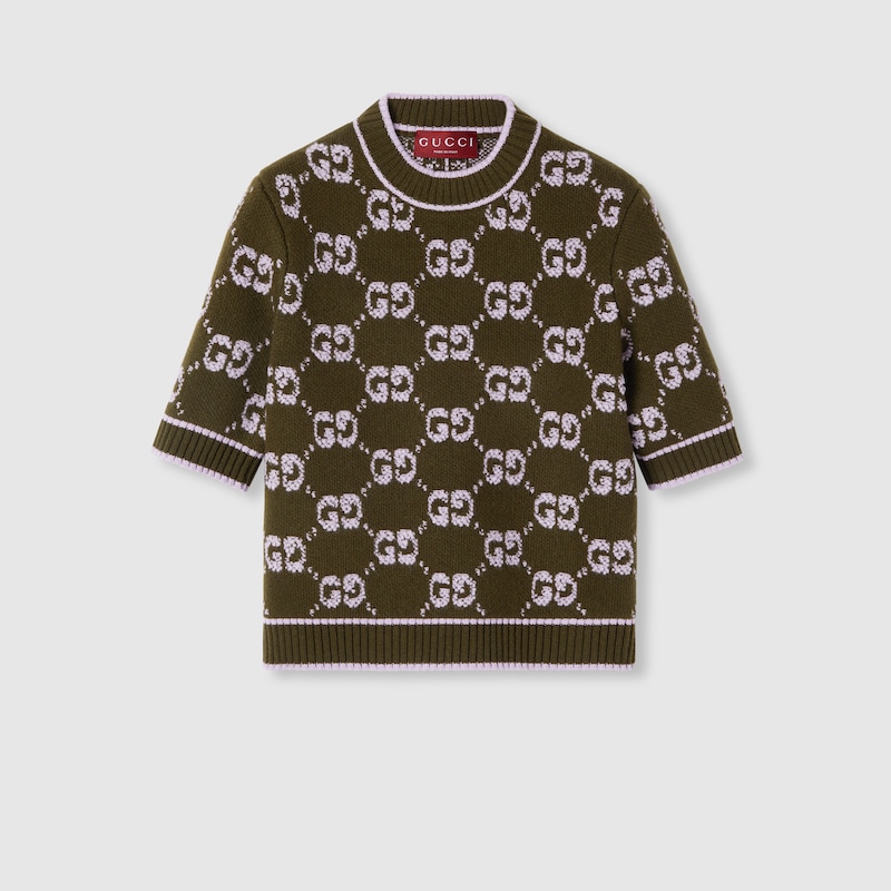 Gucci Gg Wool Bouclé Jacquard Top In Multi