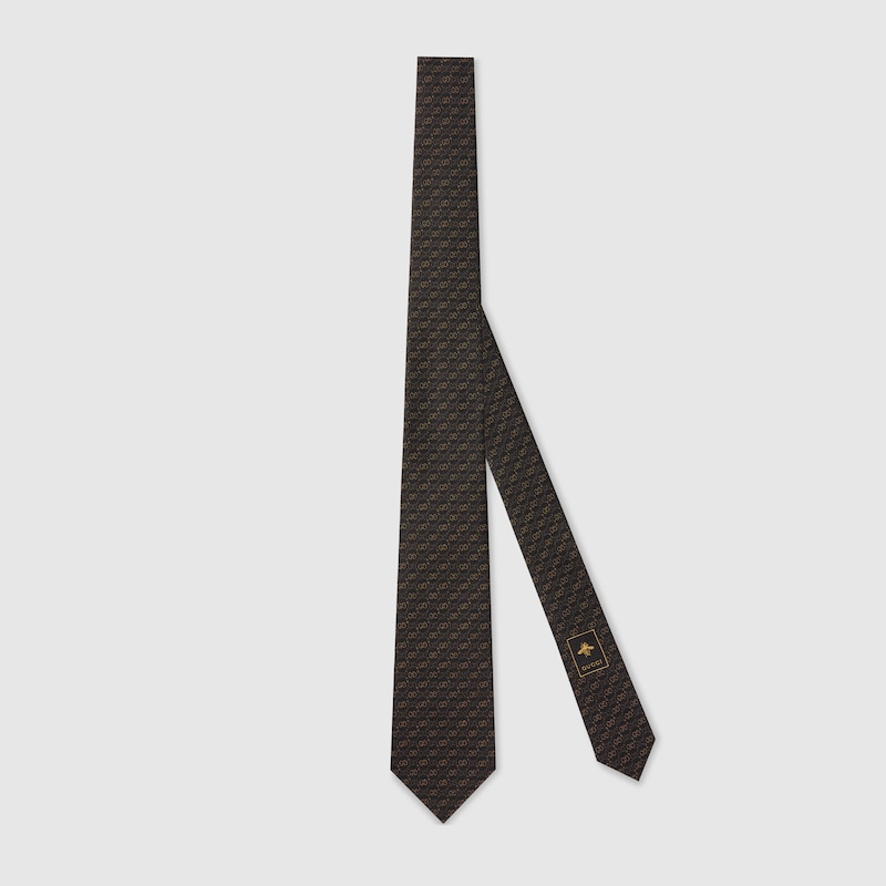 Gucci Gg Silk Jacquard Tie In Black