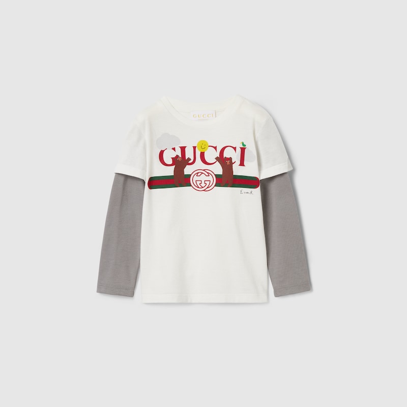 Gucci Babies' Cotton T-shirt In Gray