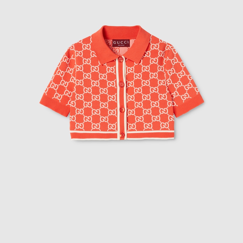 Gucci GG Cotton Jacquard Cropped Cardigan