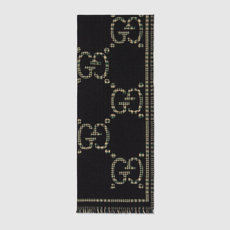 Gucci Check GG Wool Scarf