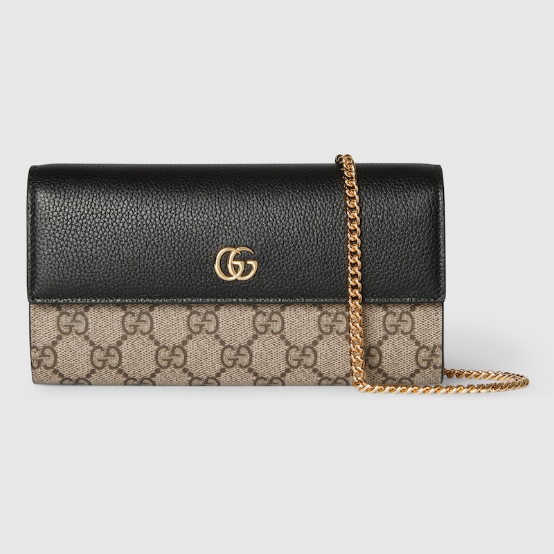 Bi-color GG Marmont Wallet On Chain