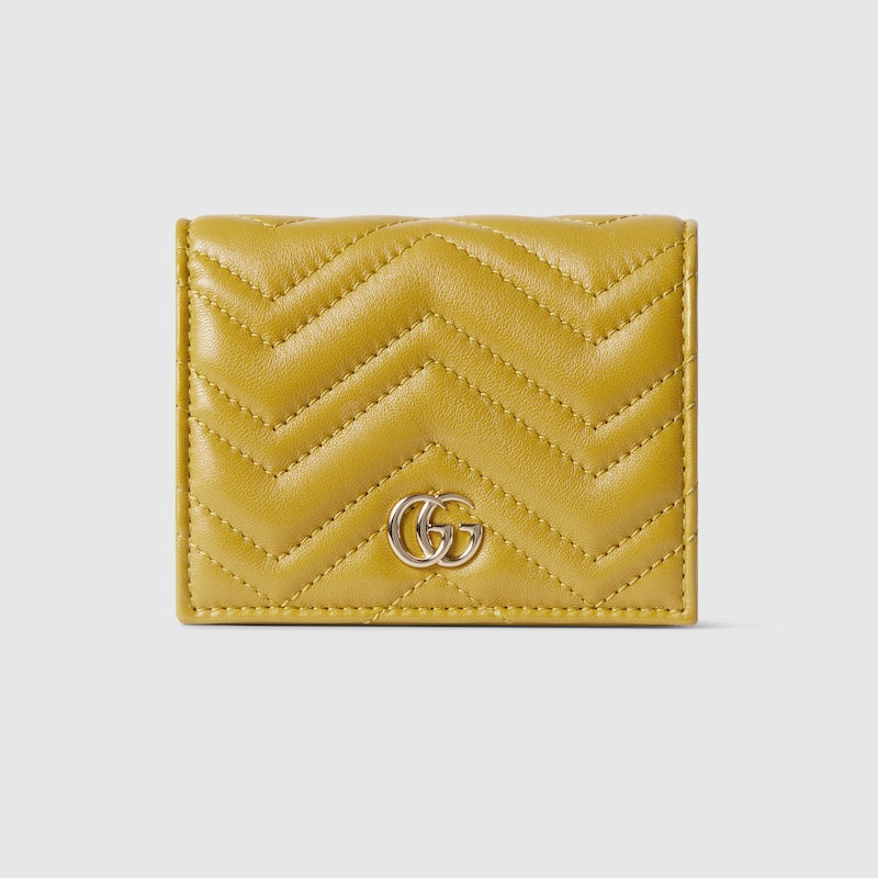 Gucci Gg Marmont Card Case Wallet In Yellow