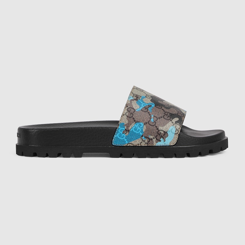 Gucci Men's Lug-sole Slide Sandal In Multi