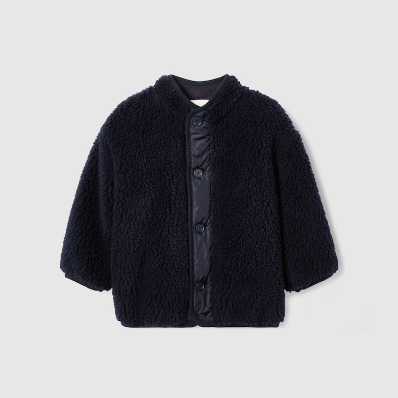 Gucci Gg Fuzzy Fabric Jacket In Blue