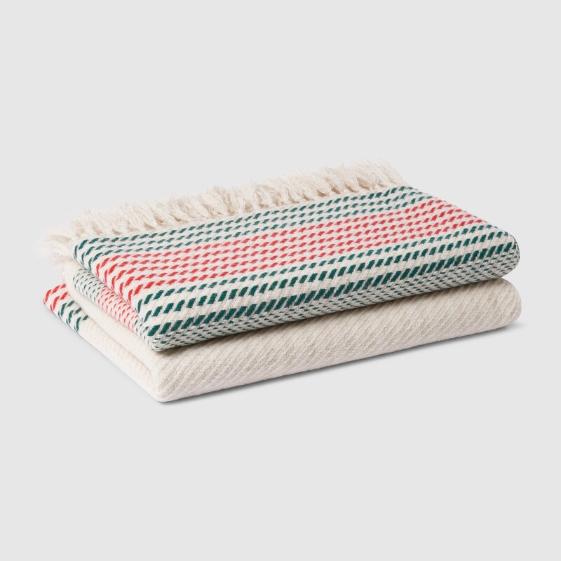 Gucci Cashmere Jacquard Blanket With Web | Thumbnail 2 Gucci Cashmere Jacquard Blanket With Web | Thumbnail 2
