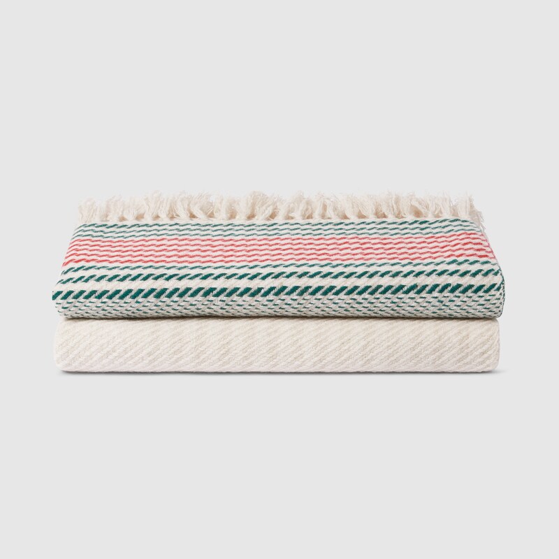 Gucci Cashmere Jacquard Blanket With Web | Thumbnail 3 Gucci Cashmere Jacquard Blanket With Web | Thumbnail 3