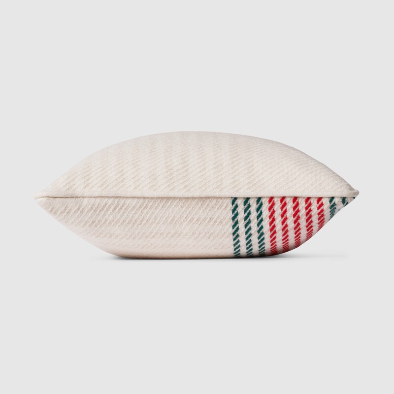 Gucci Cashmere Jacquard Cushion With Web | Thumbnail 3 Gucci Cashmere Jacquard Cushion With Web | Thumbnail 3