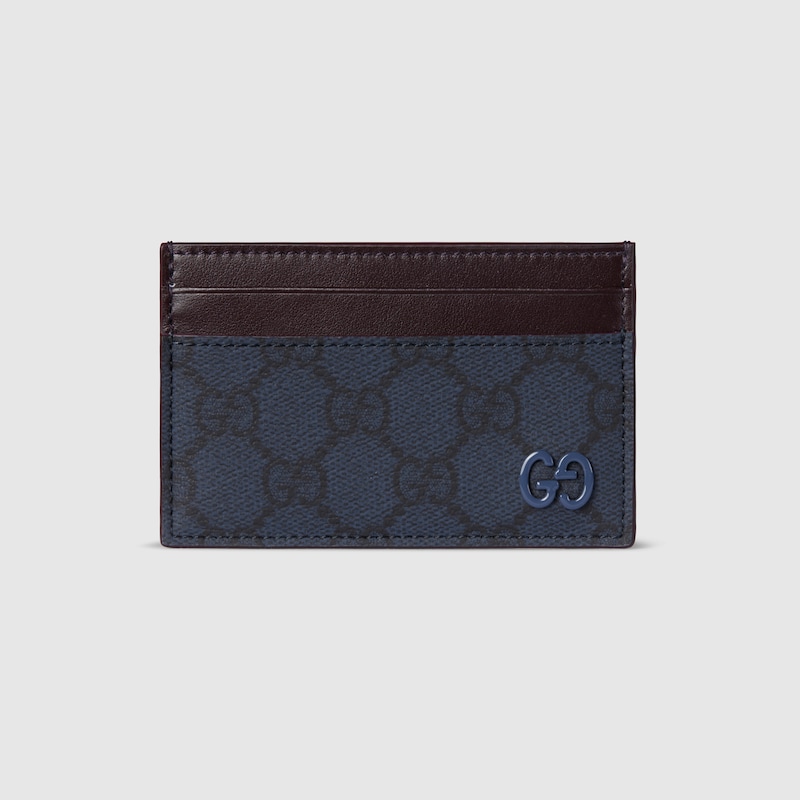 Gucci Bi-color Gg Card Case In Blue