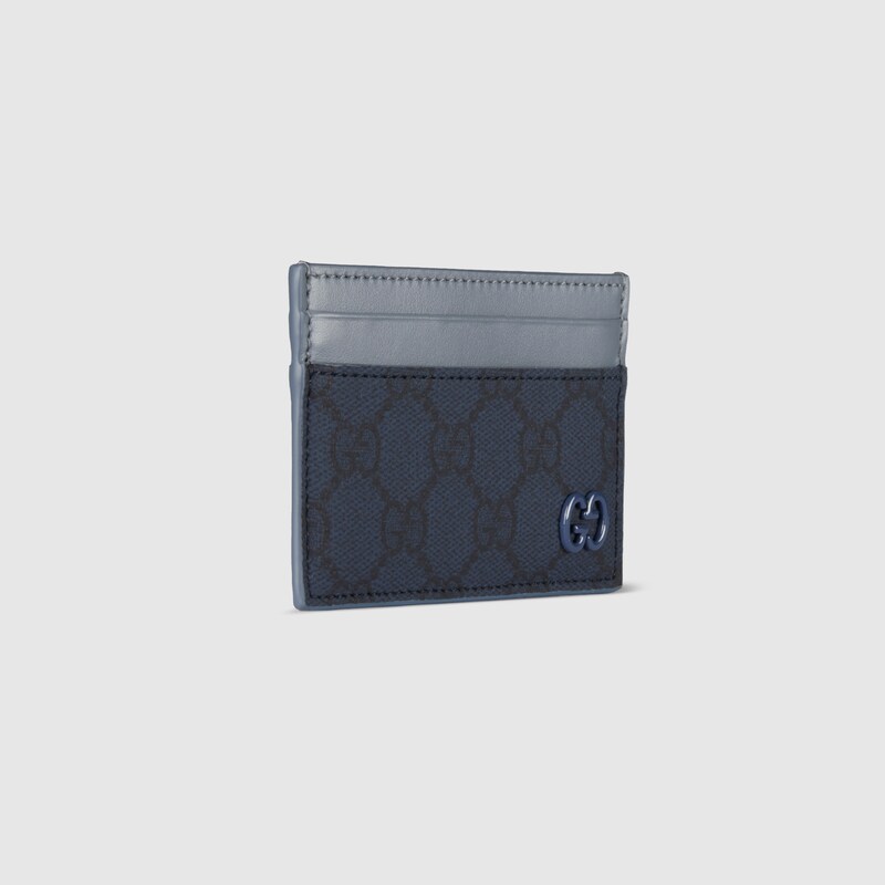 Gucci Dusty Blue Trim GG Card Case | Thumbnail 3 Gucci Dusty Blue Trim GG Card Case | Thumbnail 3