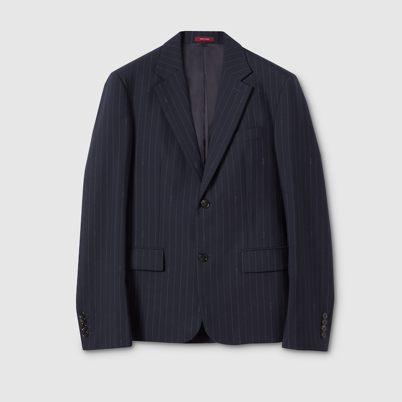 Gucci Single-breast Pinstripe Wool Jacket