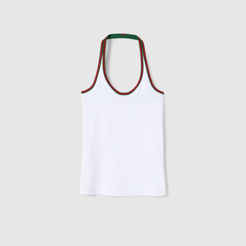 Gucci Heavy Cotton Rib Tank Top In White