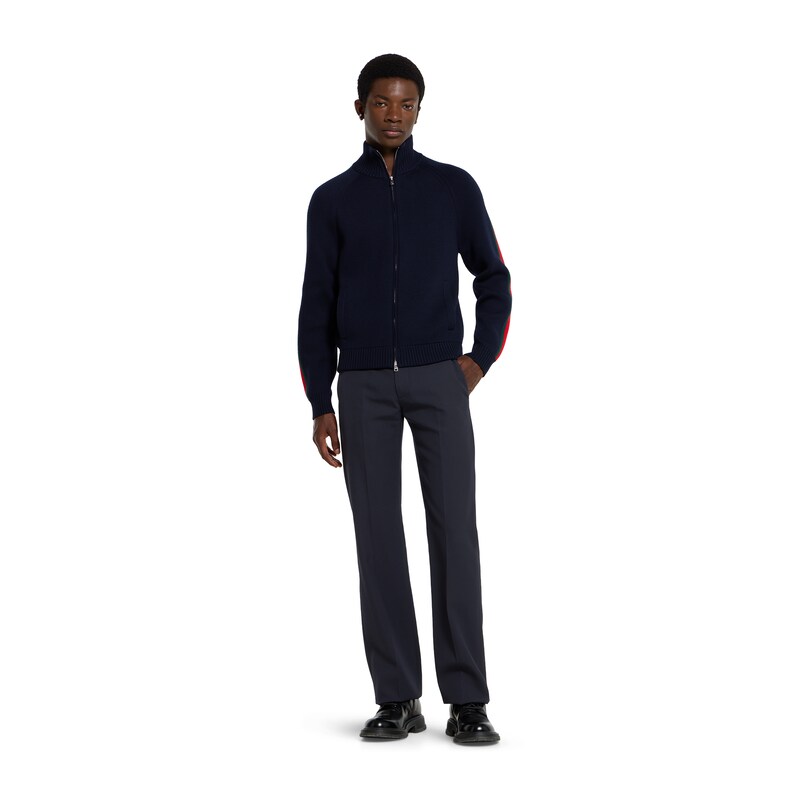 Gucci Woven Stitch Knit Wool Zip Jacket | Thumbnail 2