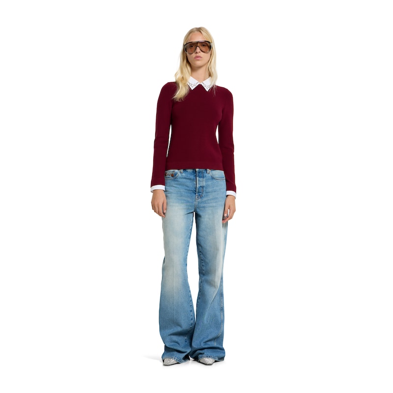 Gucci Flared Bleached Cotton Denim Pants | Thumbnail 3 Gucci Flared Bleached Cotton Denim Pants | Thumbnail 3