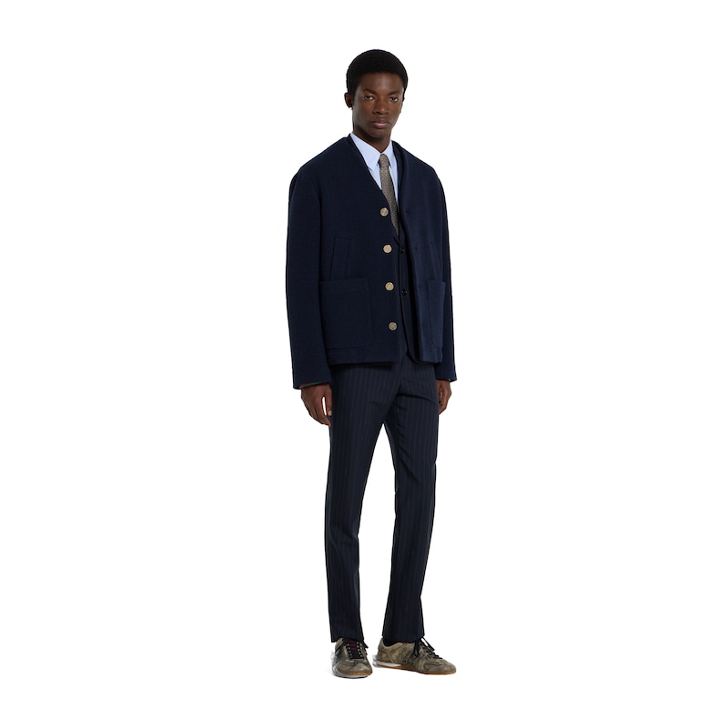Gucci Striped Cotton Shirt With Web | Thumbnail 2 Gucci Striped Cotton Shirt With Web | Thumbnail 2