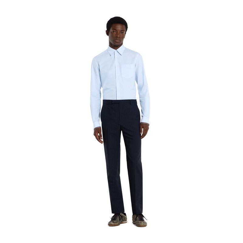 Gucci Striped Cotton Shirt With Web | Thumbnail 3 Gucci Striped Cotton Shirt With Web | Thumbnail 3