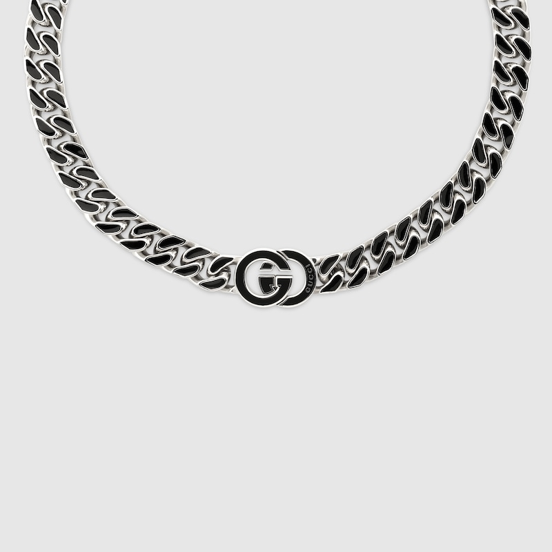 Gucci Interlocking Flat Chain Necklace In Silver