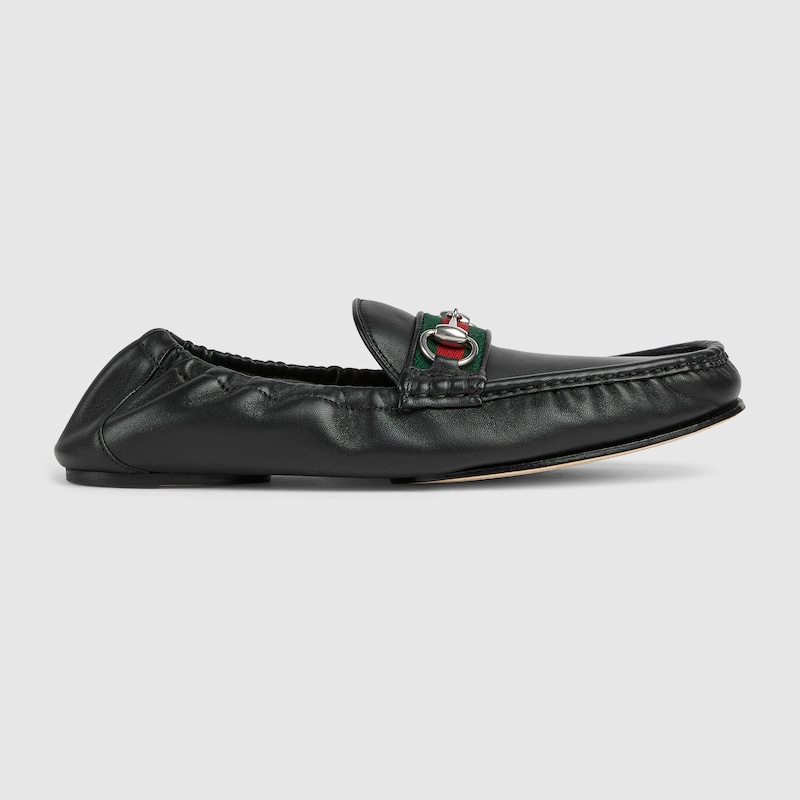 Gucci 1953 Horsebit Leather Loafers Rubber Sole In Black