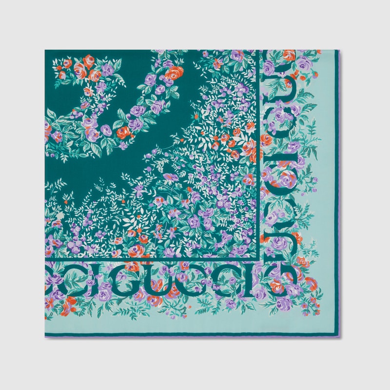 Gucci Printed Silk Twill Carré | Thumbnail 2 Gucci Printed Silk Twill Carré | Thumbnail 2