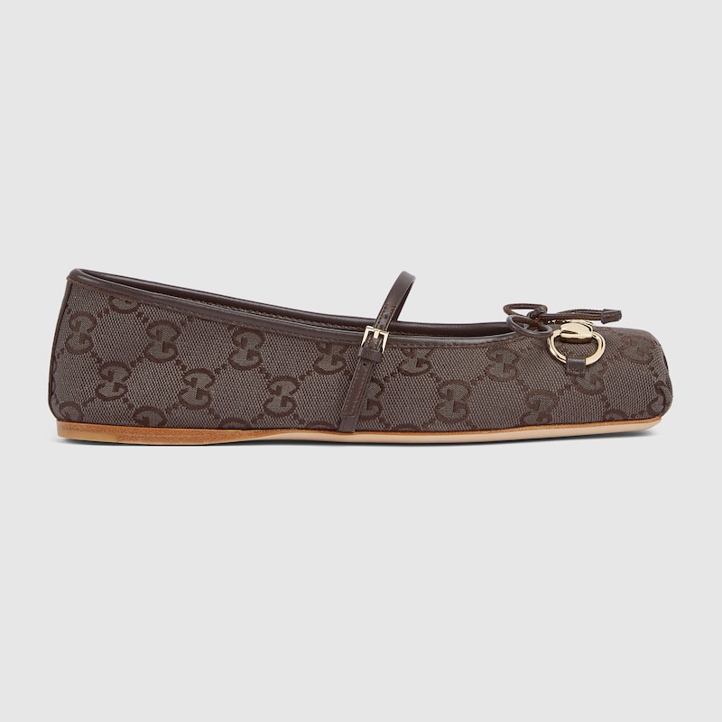 Gucci Horsebit Damenballerina In Brown