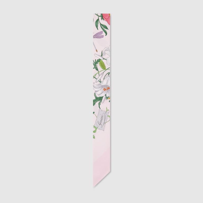 Gucci Band Aus Seidentwill Mit Print In Pink