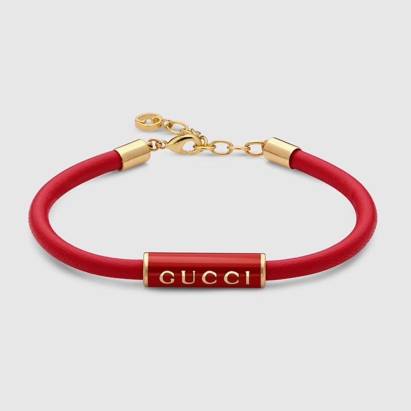 Gucci Bracelet With Enamel Gucci Leather