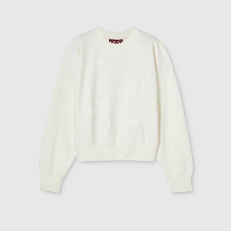 Gucci Cotton Jersey Sweatshirt With Print In Neutral