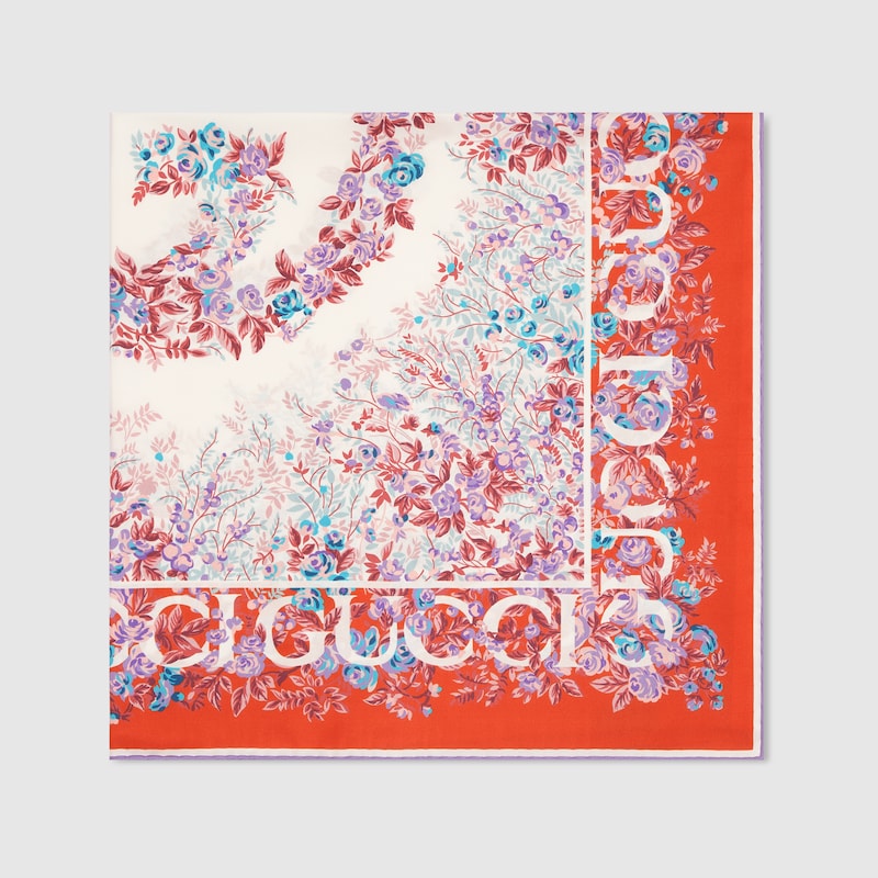 Gucci Printed Silk Twill Carré | Thumbnail 2 Gucci Printed Silk Twill Carré | Thumbnail 2