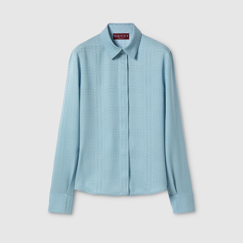 Gucci Interlocking G Silk Jacquard Shirt