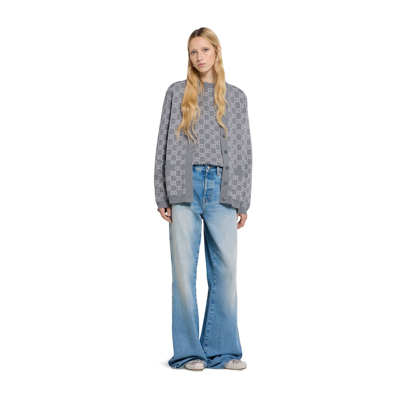 Gucci Reversible GG Fine Wool Jacquard Cardigan | Thumbnail 2 Gucci Reversible GG Fine Wool Jacquard Cardigan | Thumbnail 2