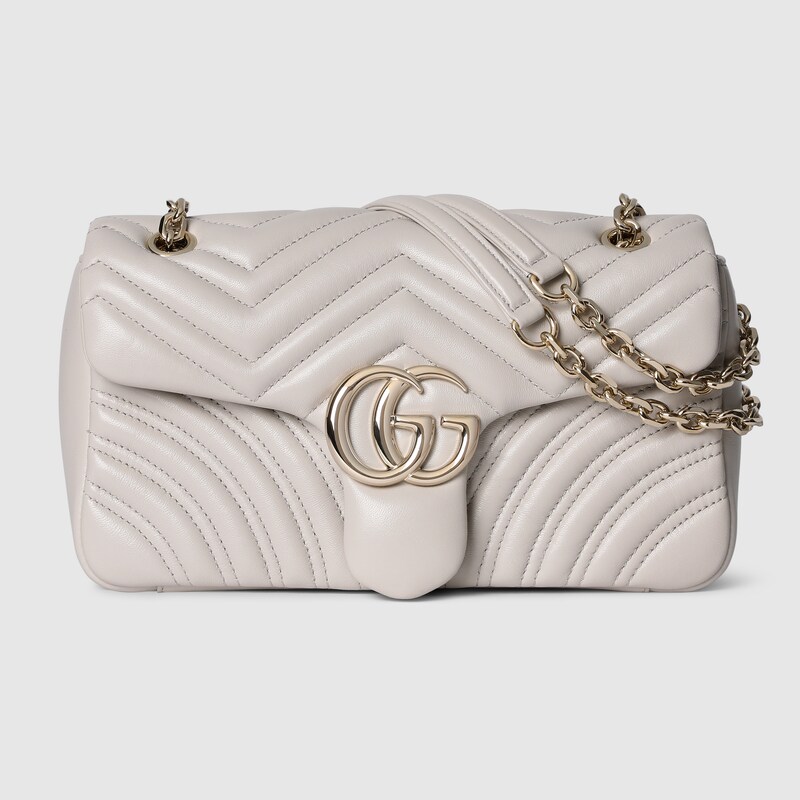 Gucci Mittelgrosse Gg Marmont Schultertasche In White