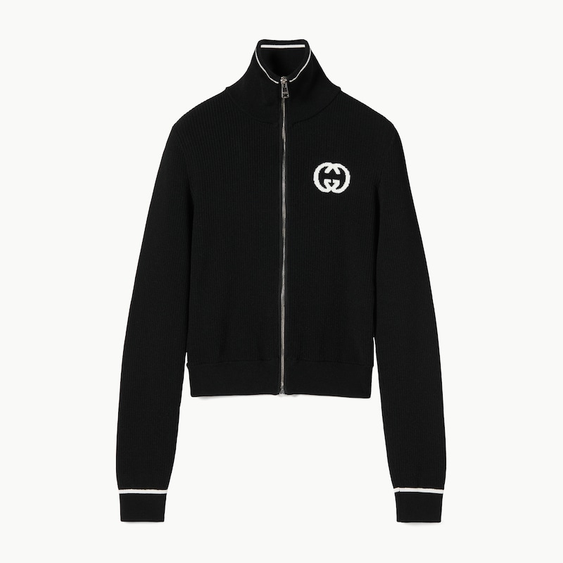 Ribbed Zip Jacket With Intarsia Ribbed Zip Jacket With Intarsia