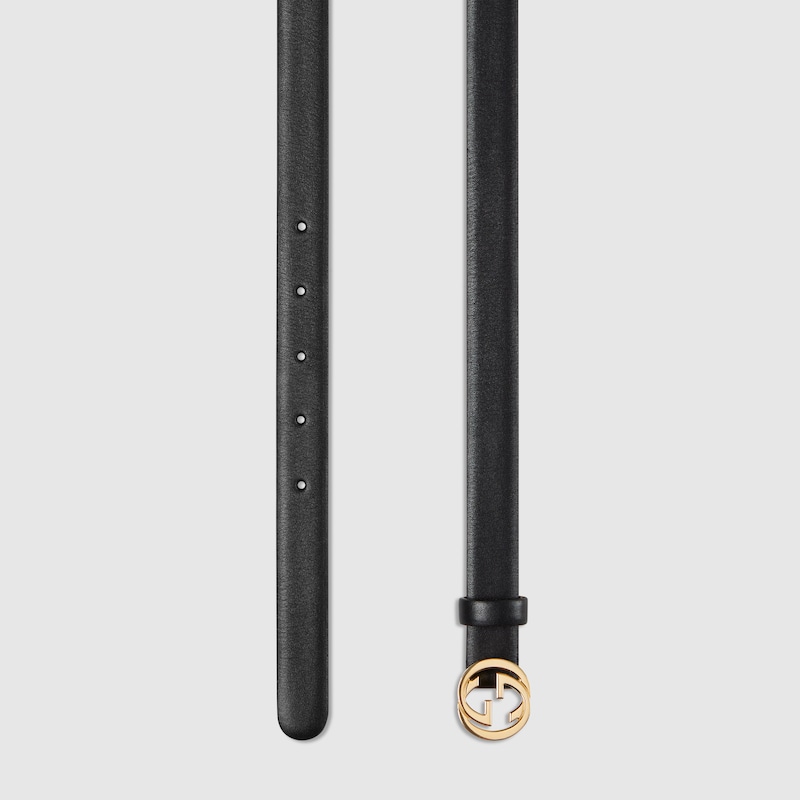Gucci Thin Belt With Interlocking G Buckle | Thumbnail 2 Gucci Thin Belt With Interlocking G Buckle | Thumbnail 2