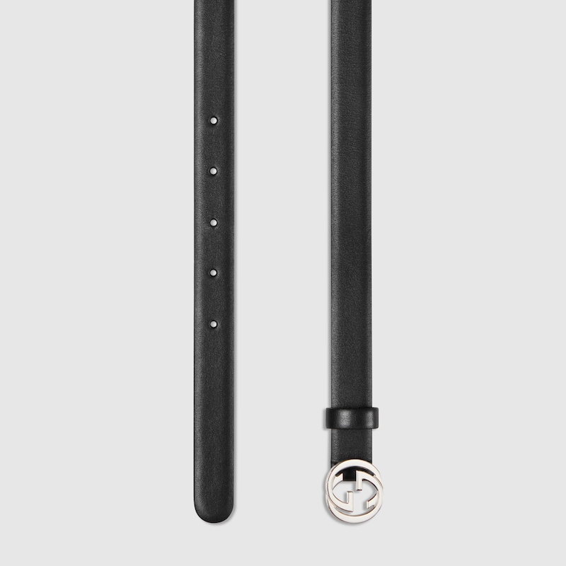Gucci Thin Belt With Interlocking G Buckle | Thumbnail 2 Gucci Thin Belt With Interlocking G Buckle | Thumbnail 2