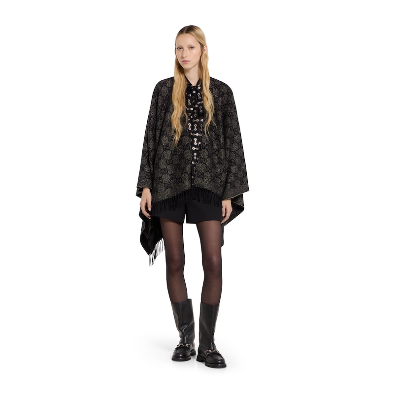 Gucci GG Cashmere Lamé Cape | Thumbnail 3 Gucci GG Cashmere Lamé Cape | Thumbnail 3