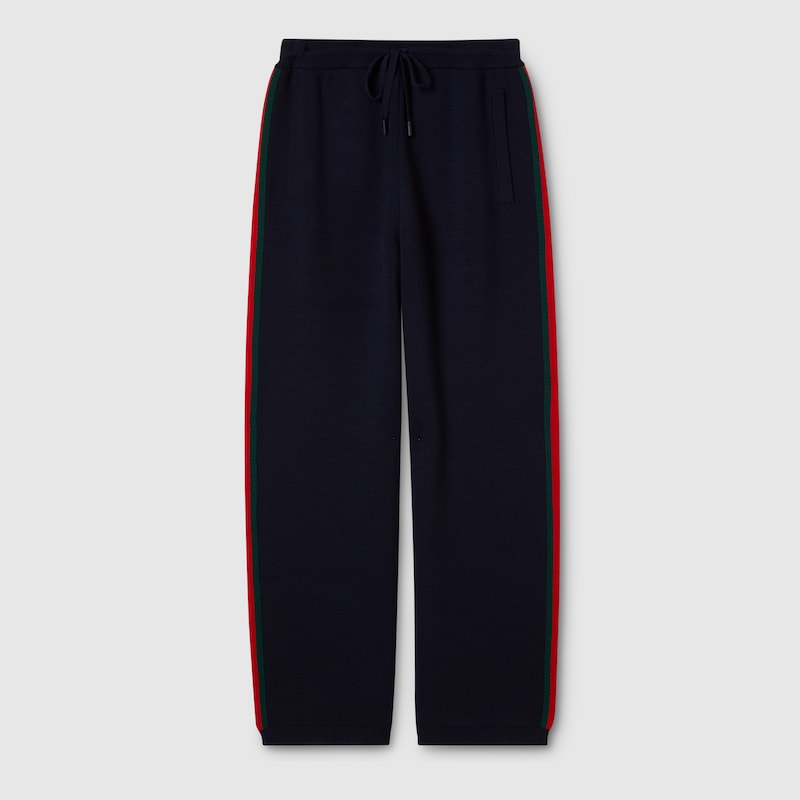 Gucci Stitch Wool Leisure Pants With Web