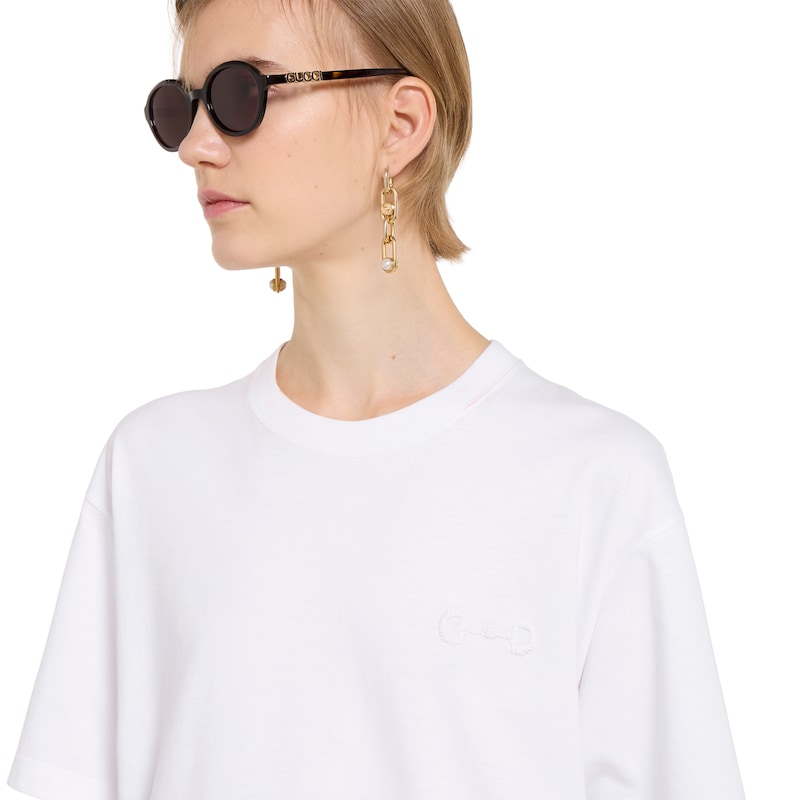 Gucci Cotton Jersey T-shirt With Embroidery | Thumbnail 3 Gucci Cotton Jersey T-shirt With Embroidery | Thumbnail 3