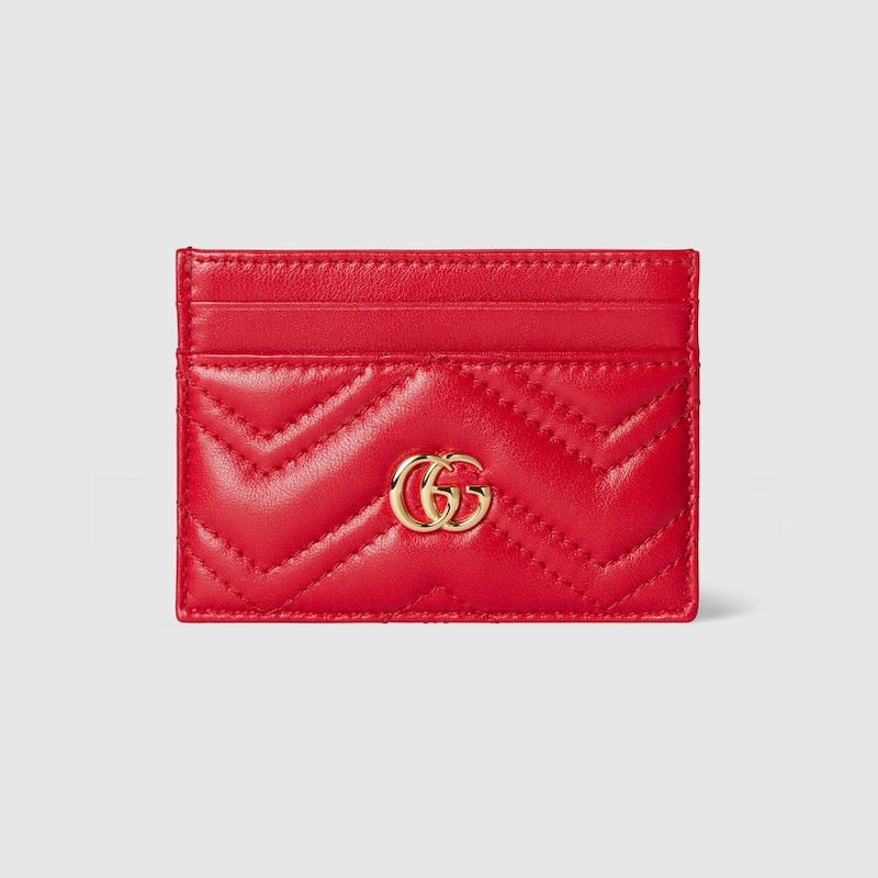 Gucci Gg Marmont Card Case In Red