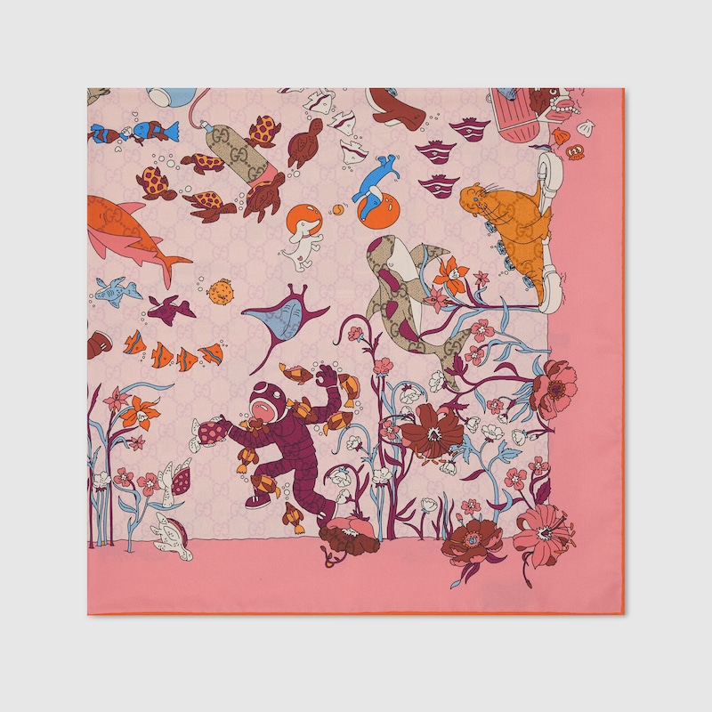 Gucci Printed Silk Carré | Thumbnail 2 Gucci Printed Silk Carré | Thumbnail 2